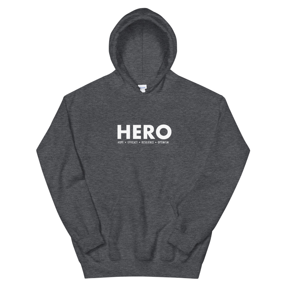 HERO - White Text / Unisex Hoodie - Image 5