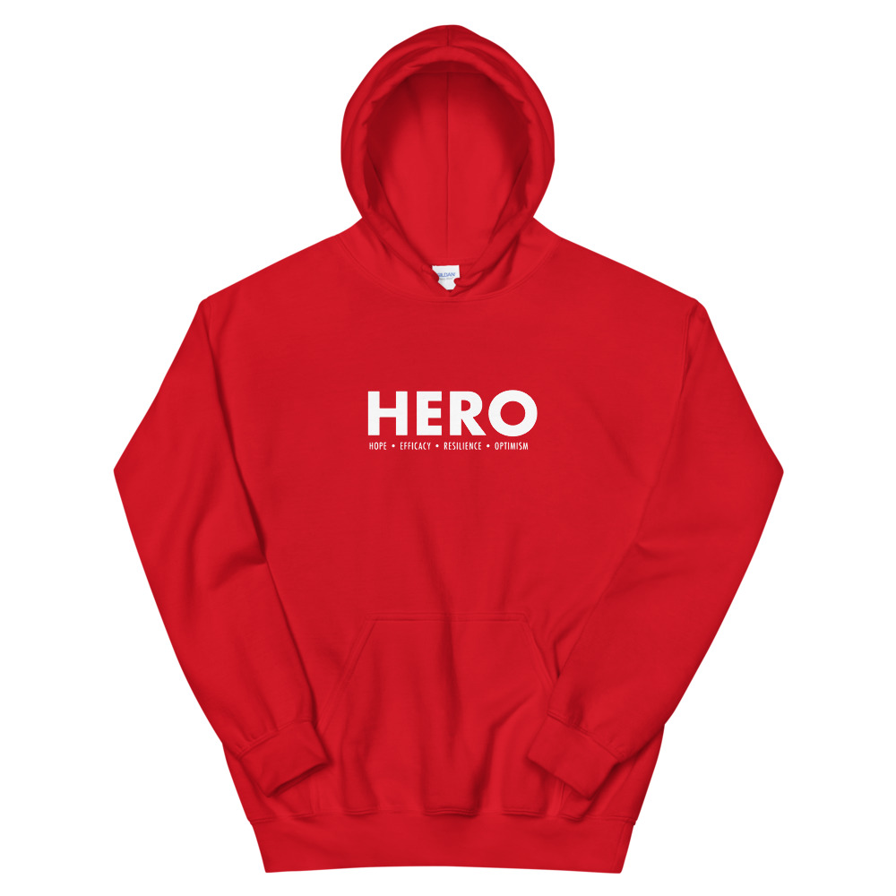 HERO - White Text / Unisex Hoodie - Image 9
