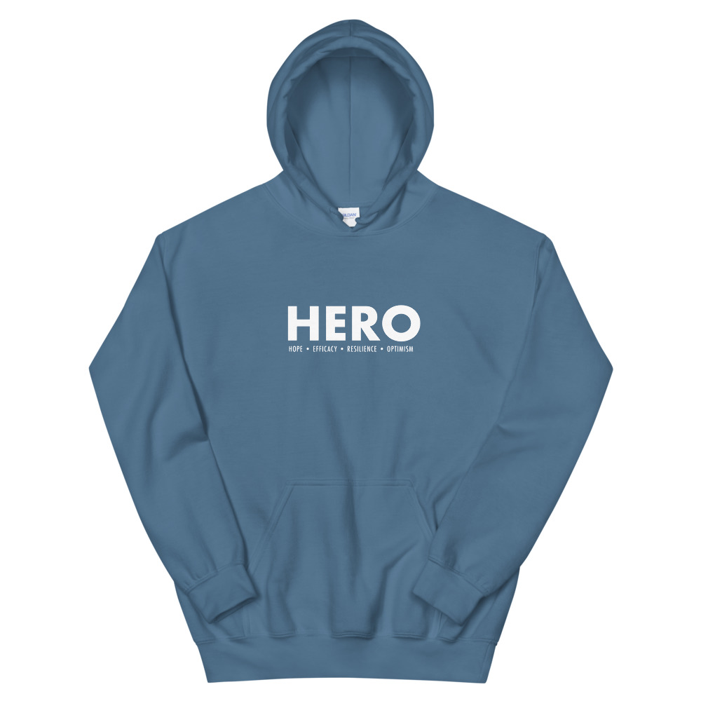 HERO - White Text / Unisex Hoodie