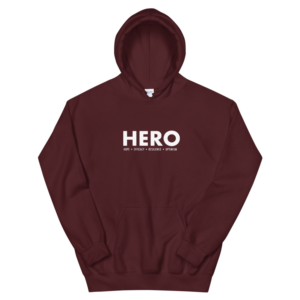 HERO - White Text / Unisex Hoodie - Image 8